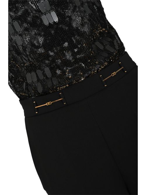 Tuta in crêpe con ricami paillettes e cristalli Elisabetta Franchi | TU06662E2110